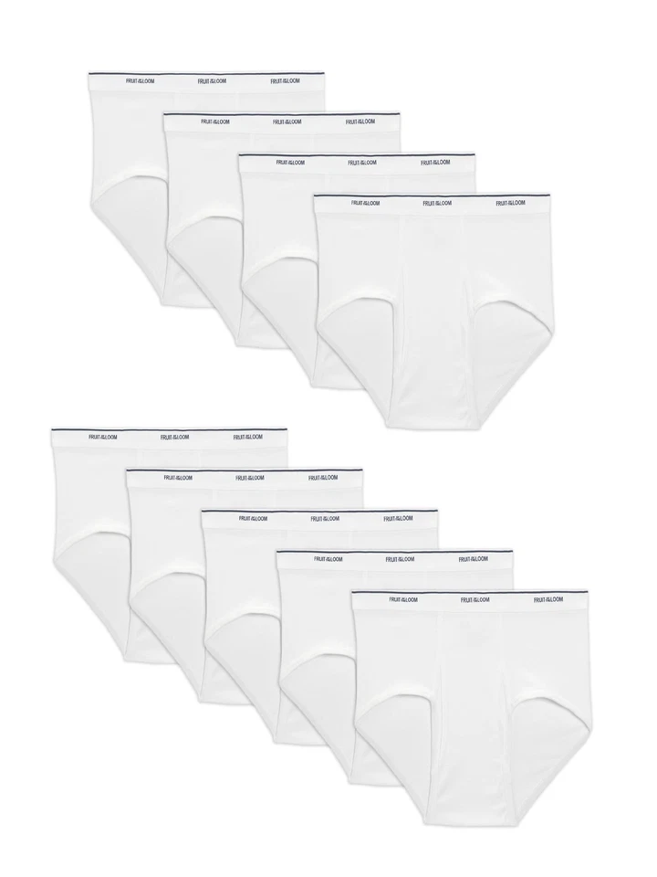 Fruit of the Loom Men's White Briefs, 9-Pack - Image 3 of 4