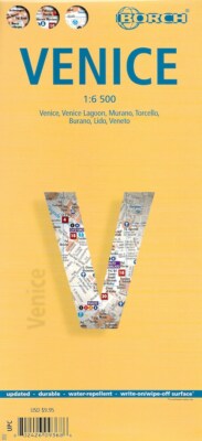 Map of Venice, Italy, Laminated & Folded by Borch Maps 