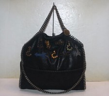 Stella Mccartney Black Falabella Jeweled Fold Over Bag