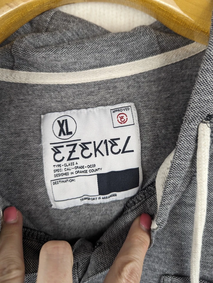 Ezekiel Farley Pullover Sudadera con Capucha Bolsillos Gris Claro Monopatín XL Agotado en Línea Foto 3 de 4