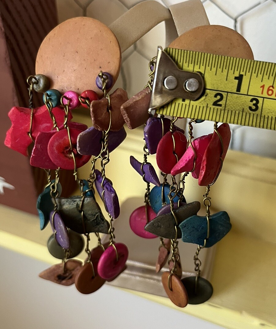 Vintage Clay Statement Earrings - image 6