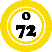 O 72 O72 Bingo Ball - 3 Inch Circle Sticker 3" x 3" - Hobby Number Board Lucky