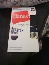 Hanes Originals Men's Stretch Briefs Size 3XL 3-Pack Black/Gray/Camo