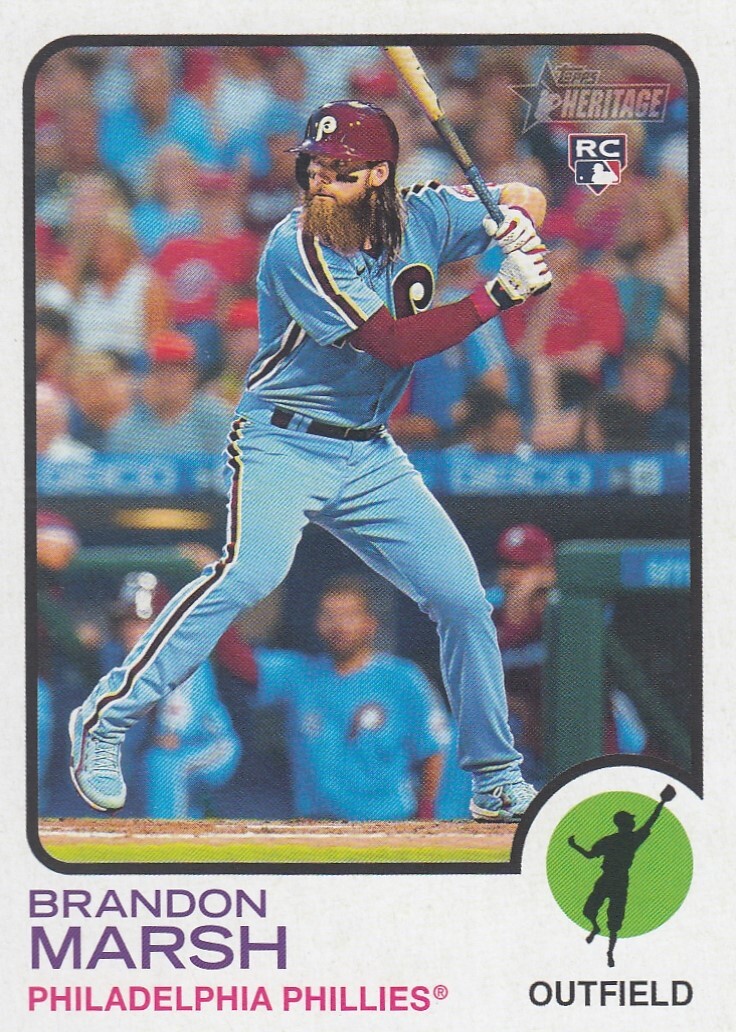 BRANDON MARSH TOPPS HERITAGE HIGH NUMBER ROOKIE CARD RC PHILLIES