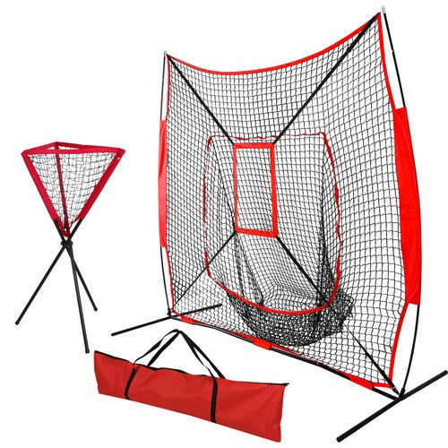 Baseball Softball Batting Practice Net With Square Target Box Red Black Net - Picture 6 of 9