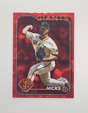 2024 Topps Chrome Update Sapphire JORDAN HICKS Red /5 SF GIANTS