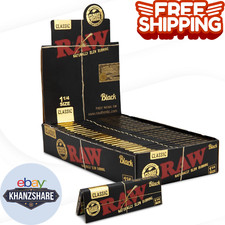 RAW Black 1 1/4 Rolling Papers - 24 Packs (50 Papers Each) Ultra-Thin & Pure