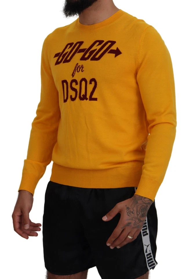 DSQUARED2 Sweater Orange Wool Long Sleeves Men Pullover IT48/US38/M RRP 660usd - Image 2 of 4