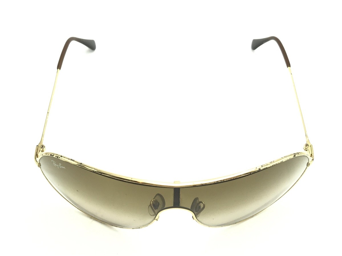 【Ray】 Ray-Ban RB 3250 001/13 Gold Shield Aviator Sunglasses Brown
