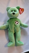 Ty Beanie Baby KICKS the Soccer Bear Rare with errors Plush Mint always in case