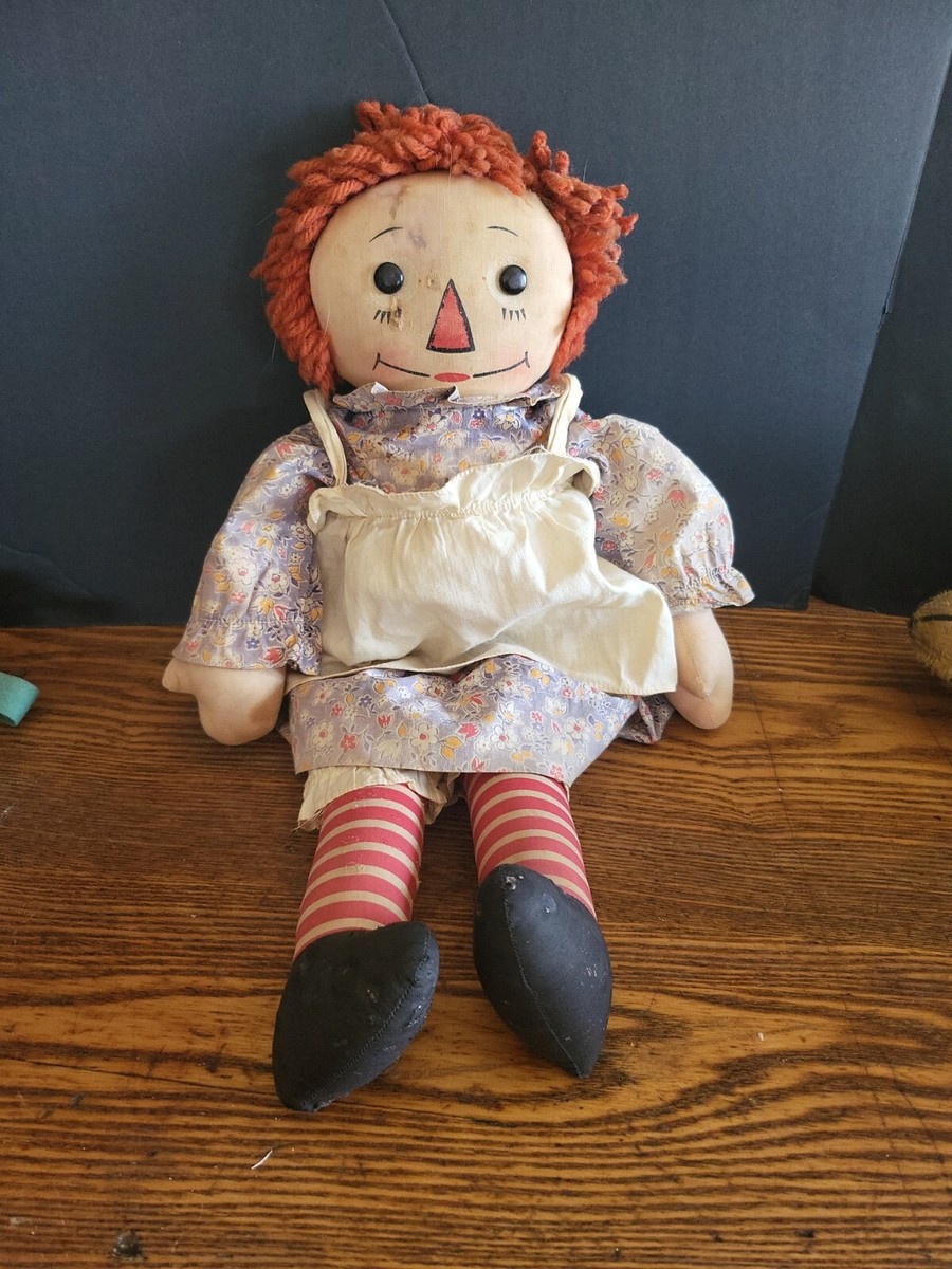 1938 Georgene Novelties Outlined Nose Raggedy Ann Doll 19