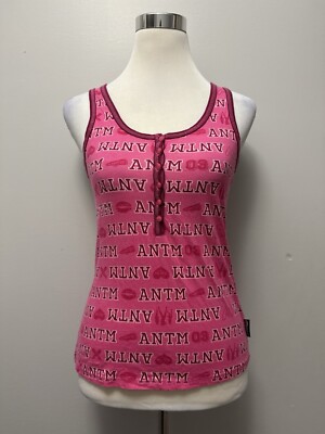 AMERICA S NEXT TOP MODEL Women s Pink Button-Up Tank Top Sz M