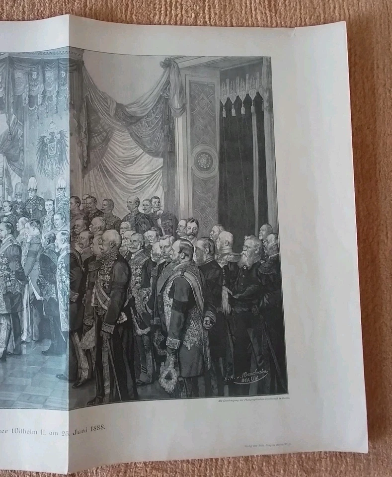 Eröffnung des deutschen Reichstages durch Kaiser Wilhelm 1888 ,Druck - Bild 4 von 4