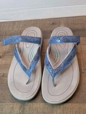 OrthoFeet Women's Gaya Pewter Gray Therapeutic Flip Flops Sandals Size 9.5 W