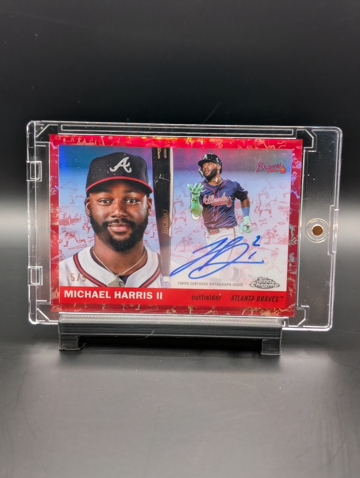 2025 Topps Chrome Platinum - Michael Harris II #CPA-MH Red Cream Toile Auto /5