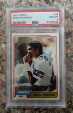 1981 Topps #95 Drew Pearson PSA NM-MT 8! Cowboys