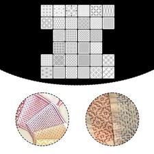 32Pcs Sashiko Stencil 5.12 x5.12 inch Sewing Drawing Line Embroidery Pattern
