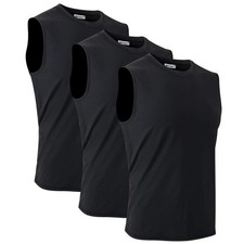 MeetHoo Mens T1 Shirt, 3 Pack:black+black+black, L, 3 Pack:black+black+black