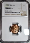 NGC MS-64 RB 1909-P VDB Lincoln Cent, Razor-Sharp, Red-Brown specimen.