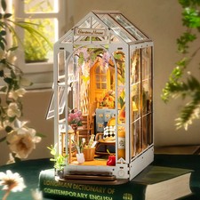 Storybook DIY Kit 3D Book Nook Puzzle LED Bookshelf Decor, Greenhouse