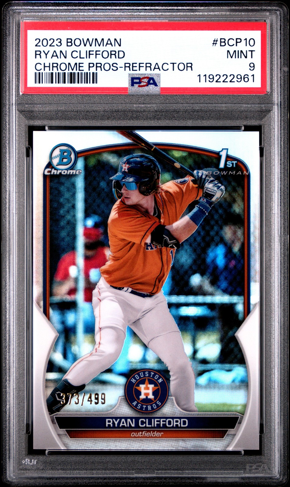 2023 BOWMAN CHROME PROSPECTS REFRACTOR #BCP10 RYAN CLIFFORD 373/499 PSA 9