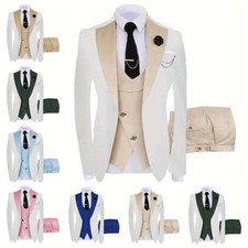 Classic Fit Men's 3 Piece Suit Single Breasted Notch Lapel Office Work Wear Set