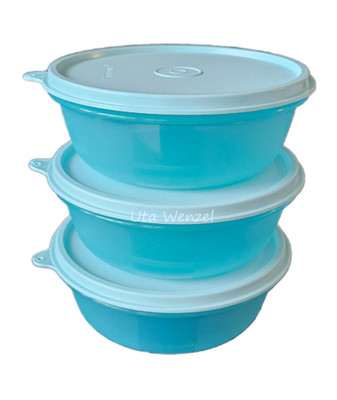 Tupperware Große Hitparade 3x 600 ml Servierschale Schüssel Set Dosen NEU h-blau