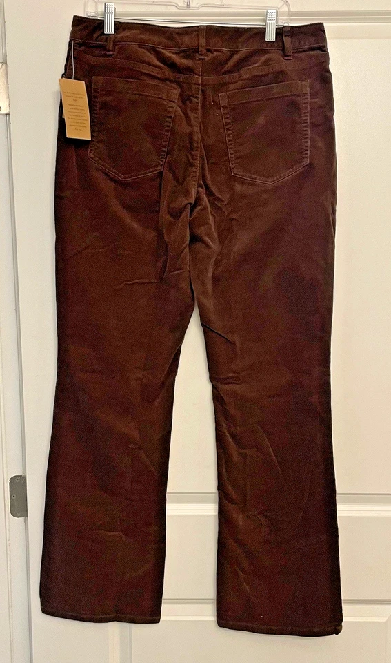 Pantalones de mezclilla de pana Coldwater Creek Bootcut para mujer talla 14 marrón NUEVO Foto 4 de 4