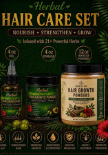 Herbal Hair Growth Oil & Pomade 4oz Set w/ Ro...