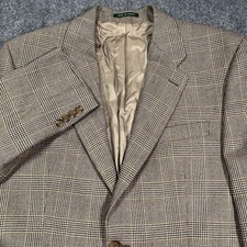 LRL Ralph Lauren Glen Plaid Blazer Sport Coat Mens 42L Wool Cashmere Houndstooth