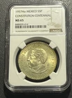 Photo of a 1957 Mexico 5 Pesos Silver from an eBay listing that sold on Jun 27, 2026
