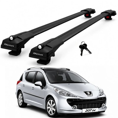 2X Roof Bars for Peugeot 207 Sw 2007-2012 Lockable Roof Rack Cross Bars Black