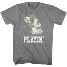 Popeye Playin Graphite Heather Comics Shirt