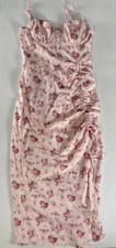 NEW SHEIN Teen Girl Floral Print Ruched Love Fancy Split Thigh Cami Dress SIZE M