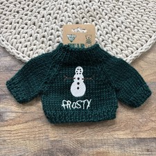 Green Frosty Embroidered Snowman Sweater for 10-12" Plush Bears NEW