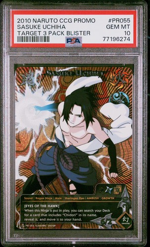 2010 NARUTO CCG PROMO SASUKE UCHIHA TARGET BLISTER PSA 10