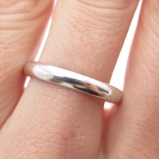 925 Sterling Silver Vintage Classic Wedding Band Ring Size 9.25