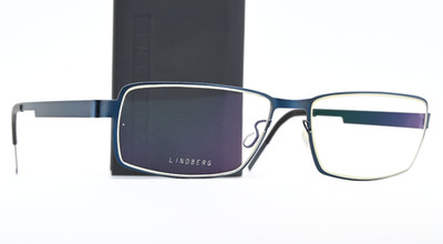 LINDBERG Brille 9501 54-16 135 U13 Petrol Blau Matt Rechteck Strip Titanium M