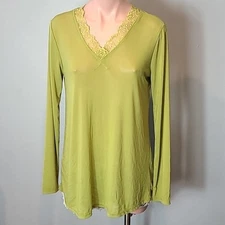 LOGO Layers Lori Goldstein Sheer Mesh Top Size XS Earth Tone Fairy Grunge Lace