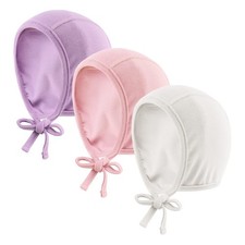 Newborn Baby Hospital Hat Infant Head Cap Lovely Ears Belt Beanie 06M