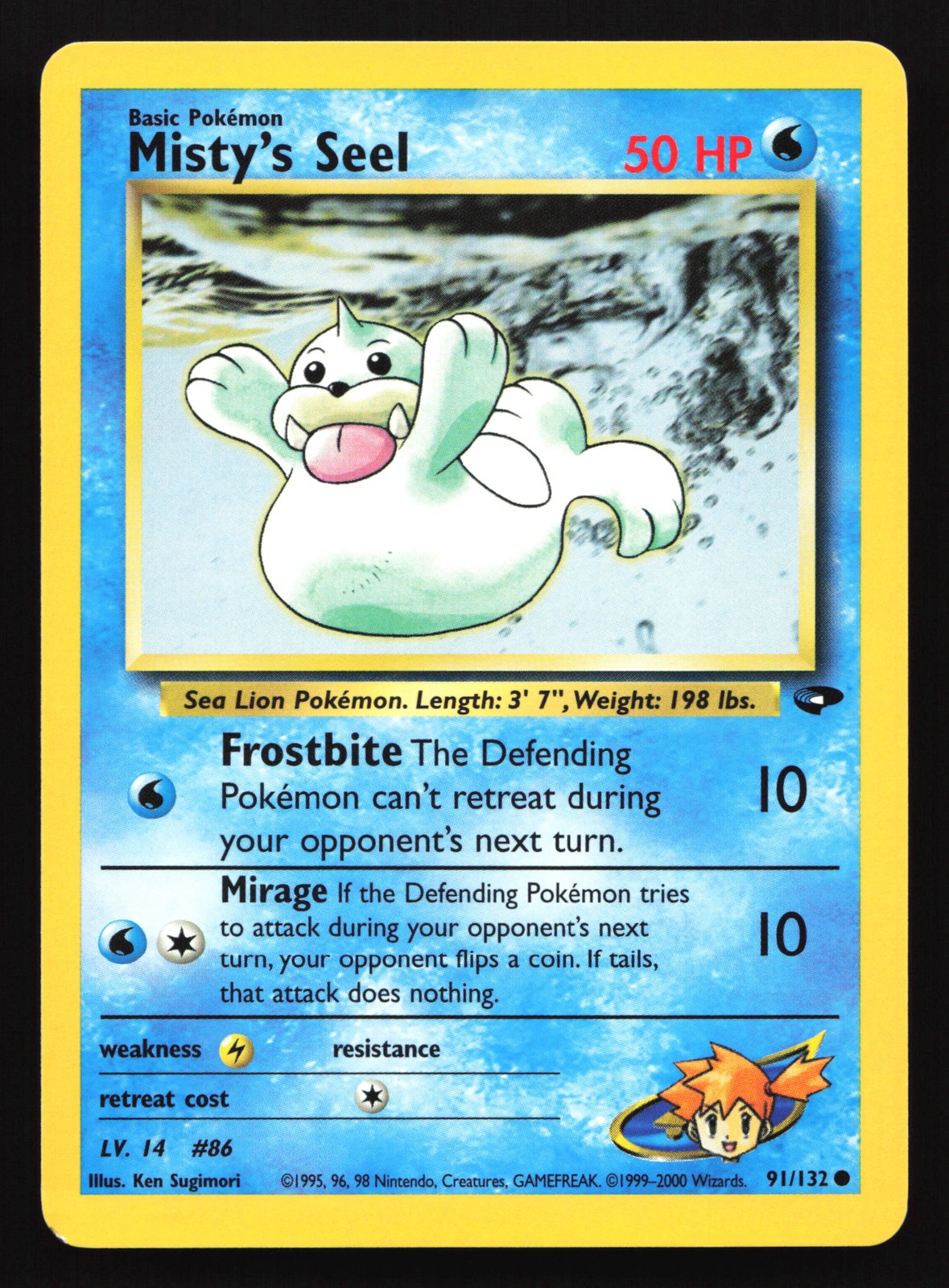 Misty's Seel 91/132 Gym Challenge Common Pokemon Card