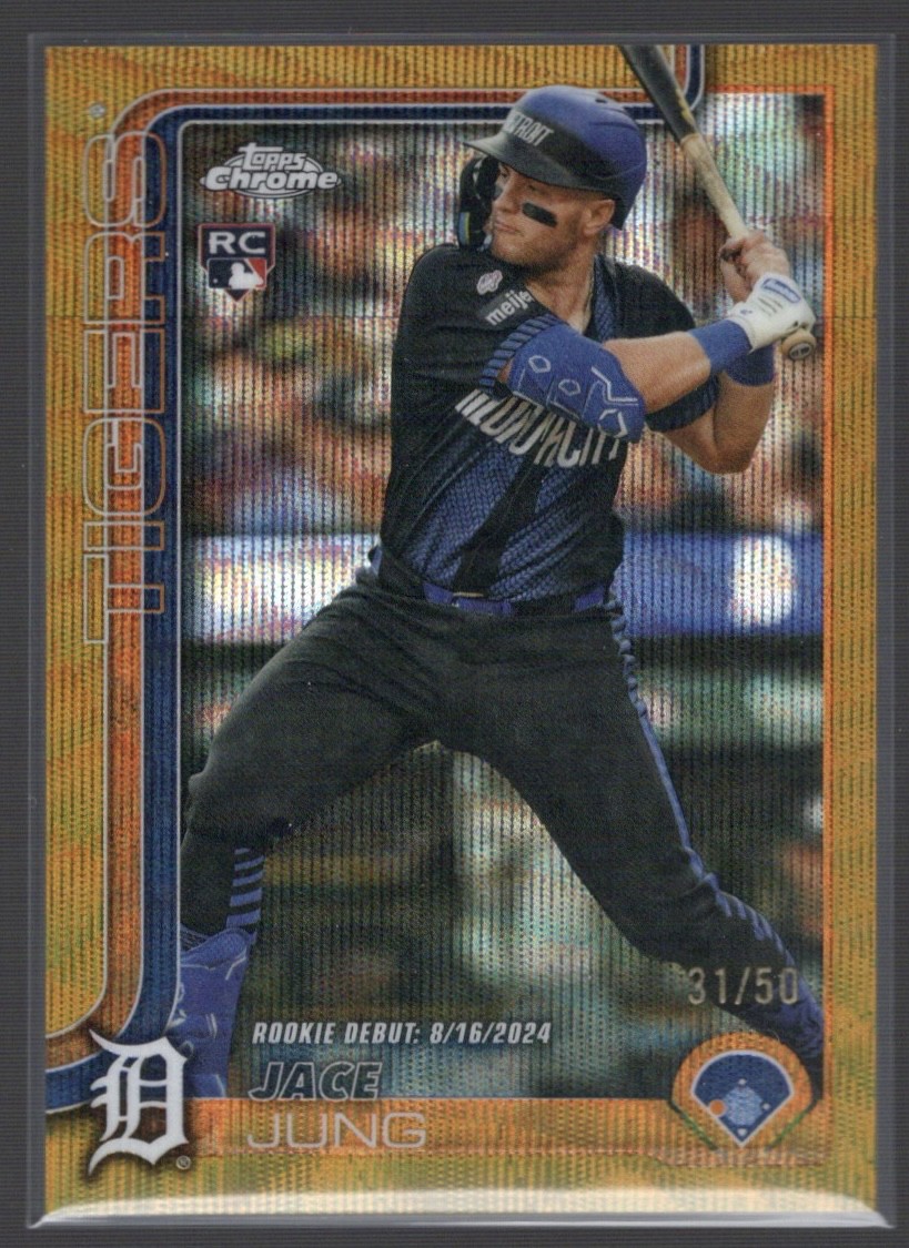 2025 Topps Chrome - Jace Jung #225 Gold Wave Refractor /50 (RC)