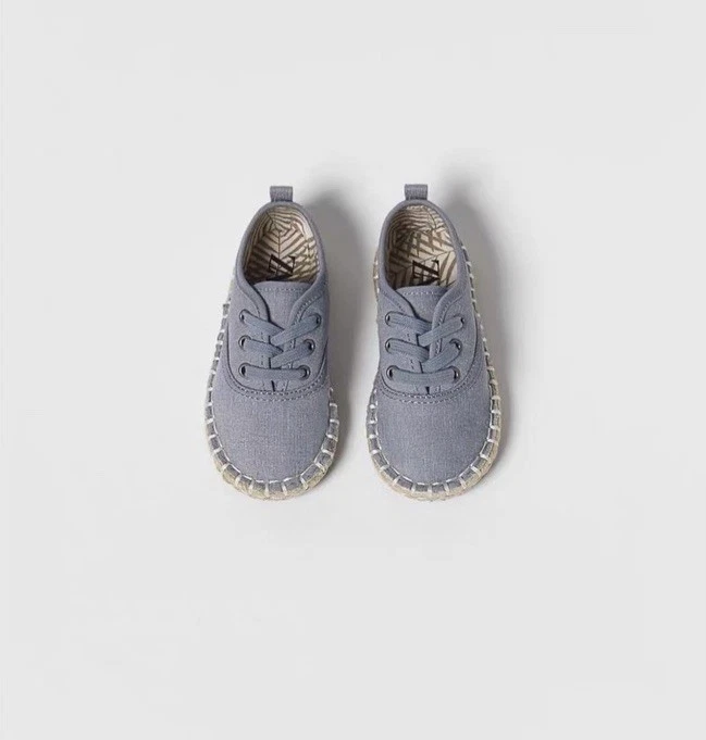 Серые холщовые туфли-блюхеры Zara для ребенка размер 23 - Изображение 3 из 4