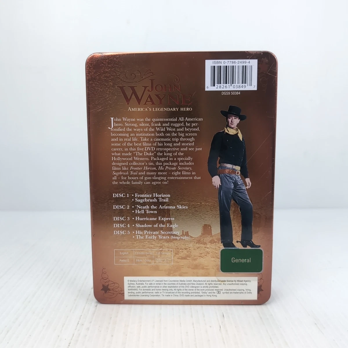 John Wayne America's Legendary Hero DVD Collectors Tin Gift Set Region All NTSC