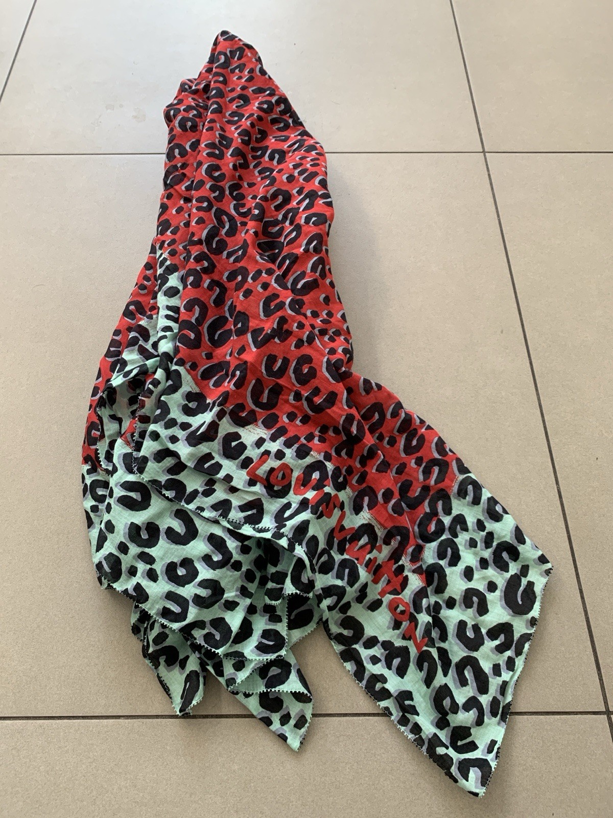 Rare Louis Vuitton X Stephen Sprouse Graffiti Leopard Print Scarf 