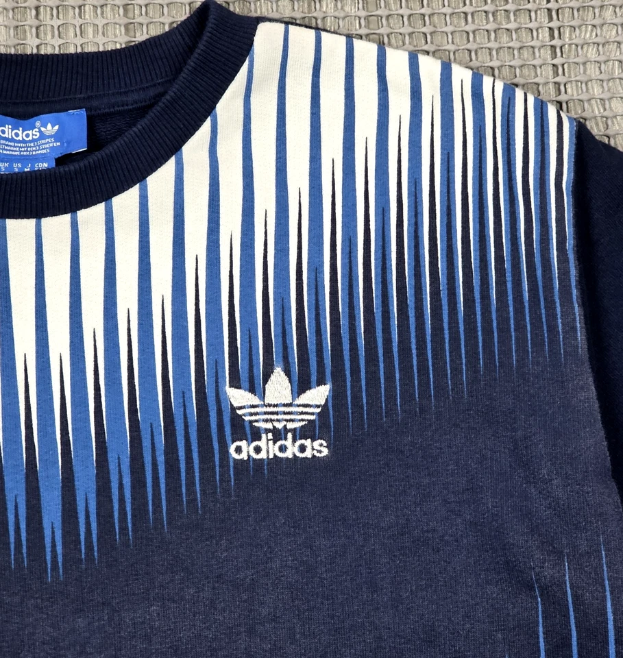 Adidas Originales Para Hombres S MEZCLA CREW Azul Gráfico Sudadera Superestrella Abstracto Foto 3 de 4