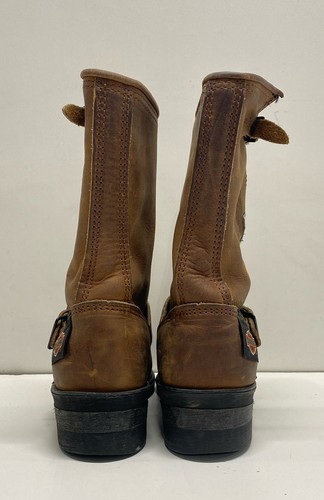 Harley Davidson Women Brown Biker Leather Boots Size 5.5 - Foto 4 di 7