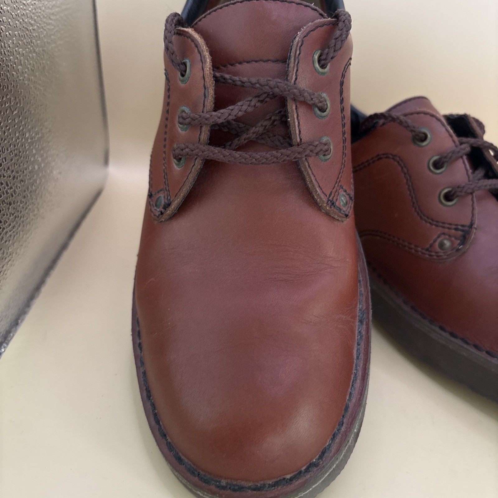 SAOLA Scarpe Oxford Rockport suola Vibram uomo 8 5 pelle marrone