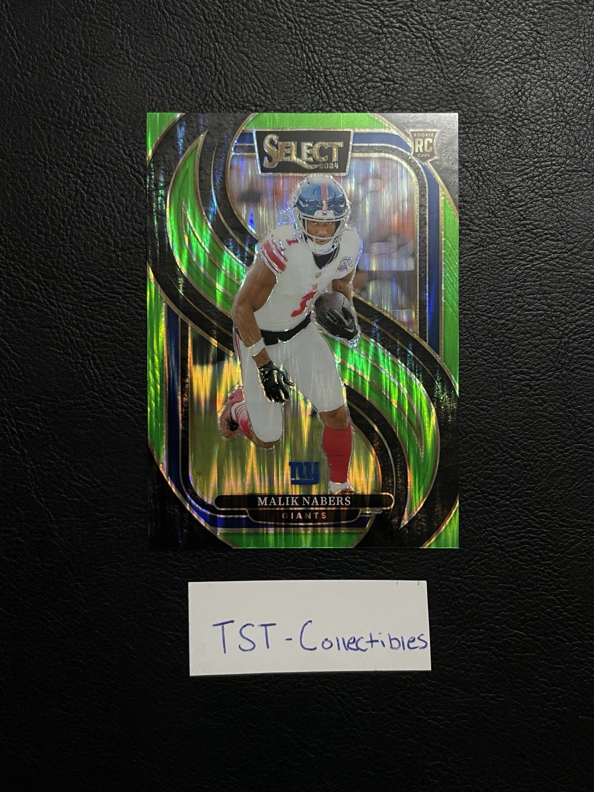 2024 Select - Malik Nabers #116 Premier Level Neon Green Shock Prizm /499 (RC)