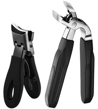 Nail Clippers for Men Women, 2 PCS Sharp Jaw Wide Toe Nail Clippers, Curved |...